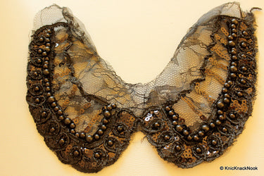 Black Net Fabric Collar Trim